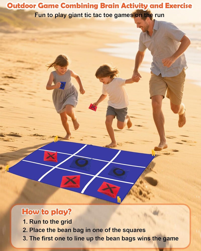 Actgan Carnival Games Set, Giant Tic Tac Toe Games, 4ft x 4ft Double-Sided, 26" Dart Board with Sticky Balls, Soft Plastic Cones Ring Toss Game Set for Kids Adults Family Outdoor Lawn Yard Birthday Party - Image 3